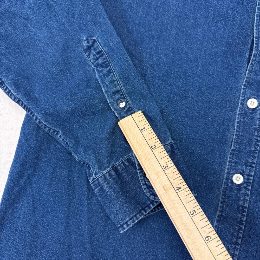 Taylor Stitch Denim Button Down Shirt Mens Size 44 / XL Indigo Blue Casual - Picture 5 of 10